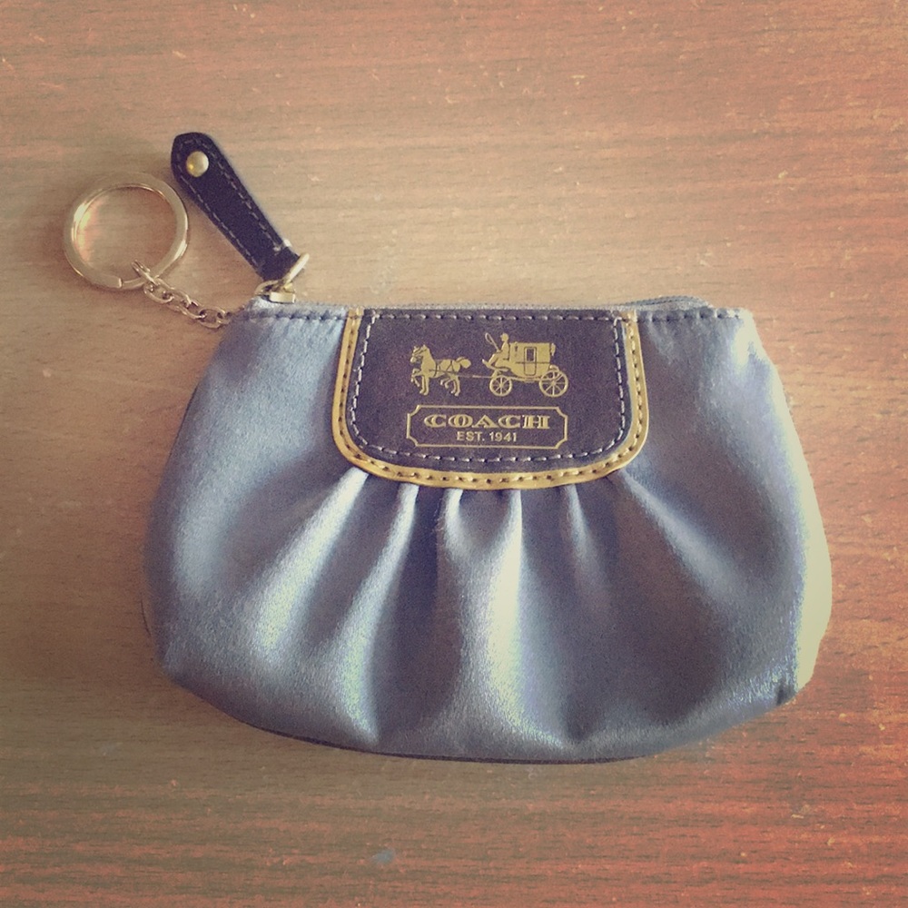 Gray satin coin purse